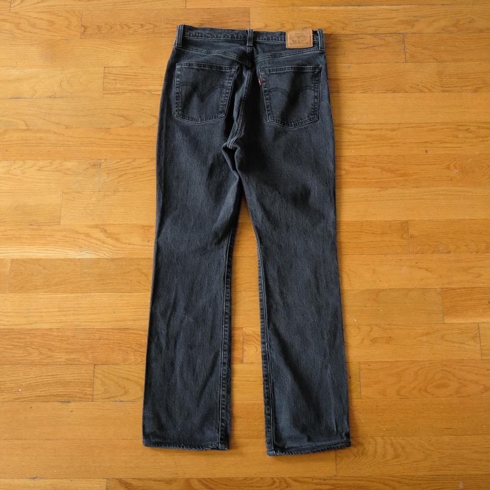 Levi's Ribcage Boot Jeans High Rise Black Denim Bootcut Size 29 Ultra High Waist - Picture 8 of 10